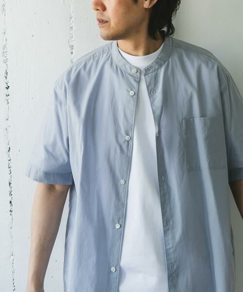 URBAN RESEARCH DOORS / アーバンリサーチ ドアーズ シャツ・ブラウス | 玉虫シャンブレー バンドカラーシャツ | 詳細30