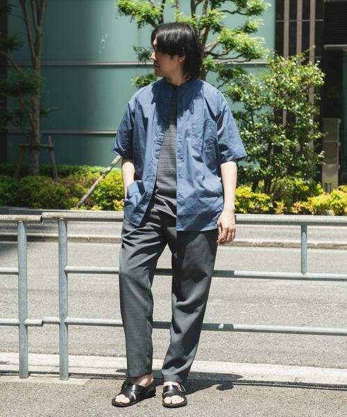 URBAN RESEARCH DOORS / アーバンリサーチ ドアーズ シャツ・ブラウス | TC バンドカラー ショートスリーブシャツ | 詳細4