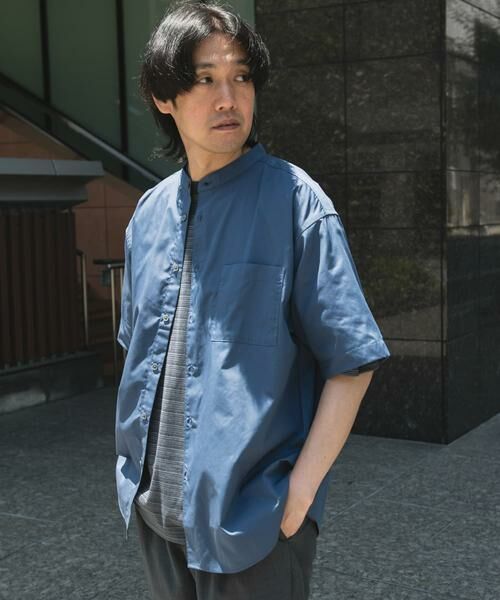 URBAN RESEARCH DOORS / アーバンリサーチ ドアーズ シャツ・ブラウス | TC バンドカラー ショートスリーブシャツ | 詳細7