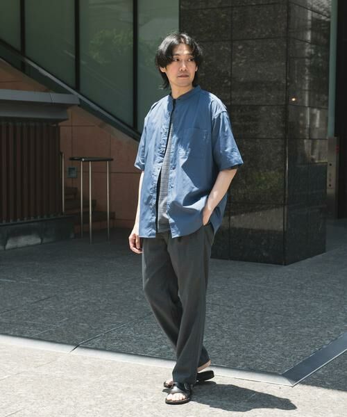 URBAN RESEARCH DOORS / アーバンリサーチ ドアーズ シャツ・ブラウス | TC バンドカラー ショートスリーブシャツ | 詳細8