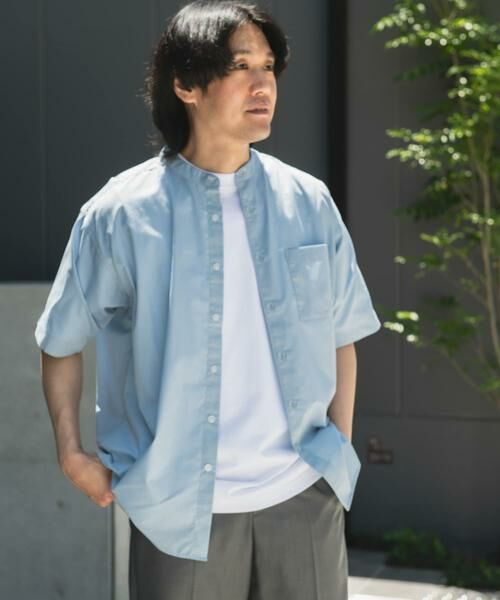 URBAN RESEARCH DOORS / アーバンリサーチ ドアーズ シャツ・ブラウス | TC バンドカラー ショートスリーブシャツ | 詳細16