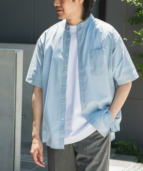 URBAN RESEARCH DOORS / アーバンリサーチ ドアーズ シャツ・ブラウス | TC バンドカラー ショートスリーブシャツ | 詳細18