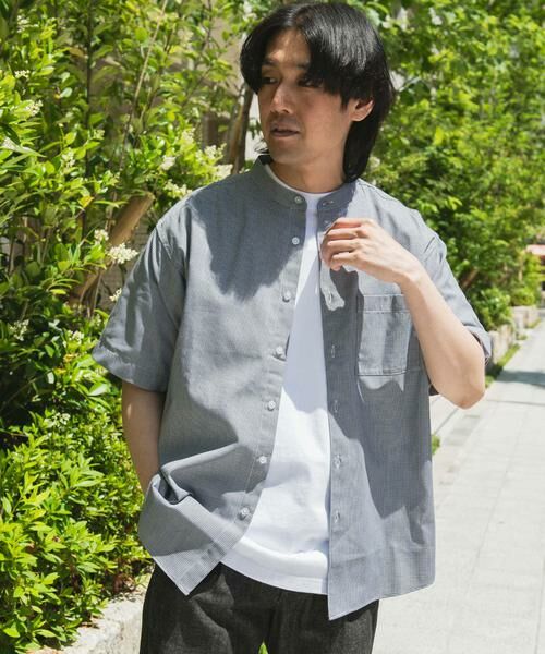 URBAN RESEARCH DOORS / アーバンリサーチ ドアーズ シャツ・ブラウス | TC バンドカラー ショートスリーブシャツ | 詳細29