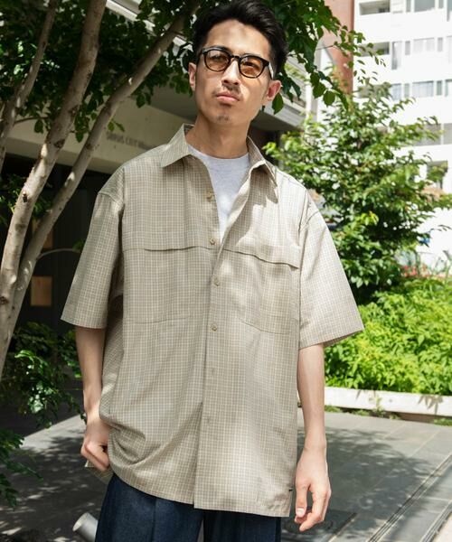 URBAN RESEARCH DOORS/アーバンリサーチ ドアーズ OUTDOOR EXCHANGE SHORT-SLEEVE SHIRTS ベージュ系その他 L