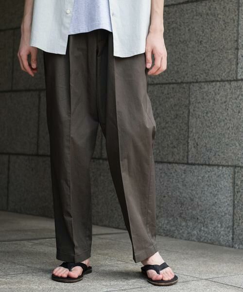 URBAN RESEARCH DOORS / アーバンリサーチ ドアーズ その他パンツ | コットンリネンマーセライズライトチノトラウザー(チャコールグレー)