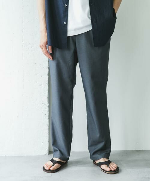 URBAN RESEARCH DOORS / アーバンリサーチ ドアーズ その他パンツ | 『速乾/接触冷感/イージーケア』ウールライクイージートラウザー(グレー)