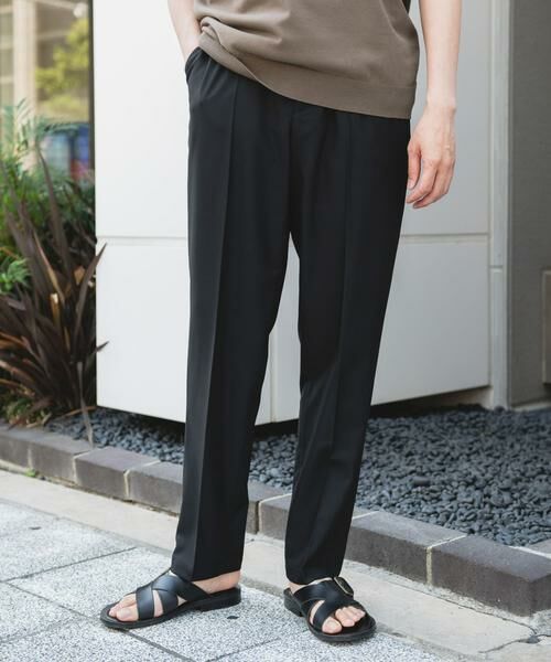 URBAN RESEARCH DOORS/アーバンリサーチ ドアーズ TRストレッチテーパードトラウザー ブラック L URBAN RESEARCH DOORS/アーバンリサーチ ドアーズ TRストレッチテーパードトラウザー ブラック L