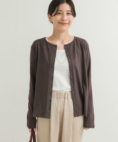 URBAN RESEARCH DOORS / アーバンリサーチ ドアーズ カーディガン・ボレロ | コットンリネンカットカーディガン | 詳細1