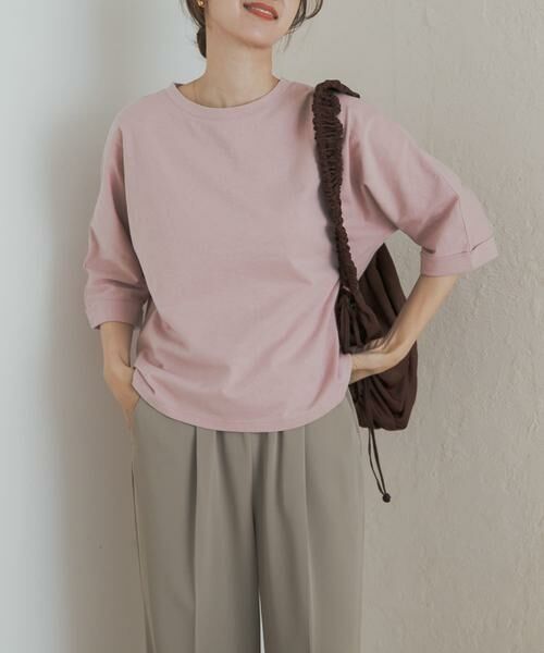 URBAN RESEARCH DOORS/アーバンリサーチ ドアーズ 『UR TECH』ドルマンロールスリーブTシャツ ピンク M URBAN RESEARCH DOORS/アーバンリサーチ ドアーズ 『UR TECH』ドルマンロールスリーブTシャツ ピンク M