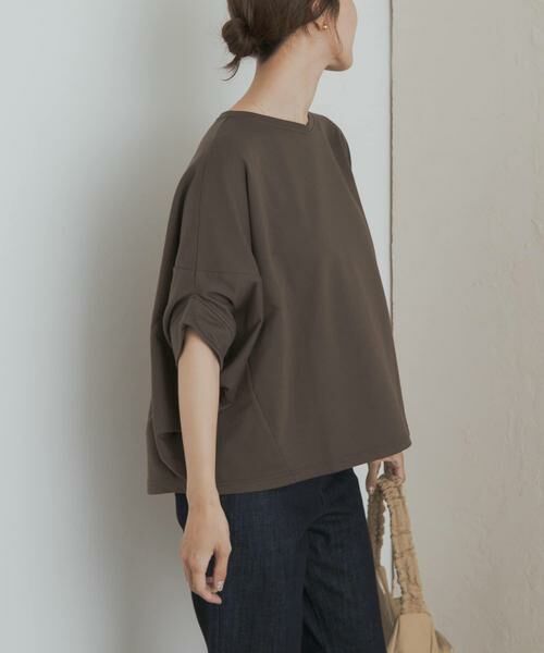 URBAN RESEARCH DOORS / アーバンリサーチ ドアーズ Tシャツ | 『UR GREEN』ミニ裏毛変形プルオーバー | 詳細2