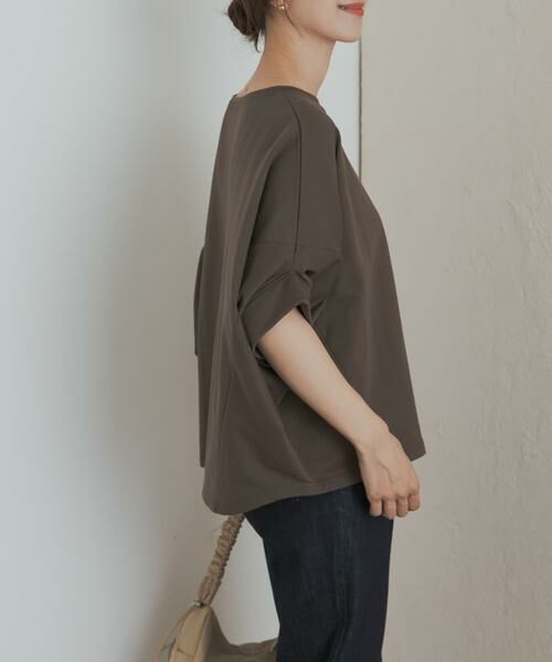 URBAN RESEARCH DOORS / アーバンリサーチ ドアーズ Tシャツ | 『UR GREEN』ミニ裏毛変形プルオーバー | 詳細3