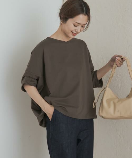 URBAN RESEARCH DOORS / アーバンリサーチ ドアーズ Tシャツ | 『UR GREEN』ミニ裏毛変形プルオーバー | 詳細4