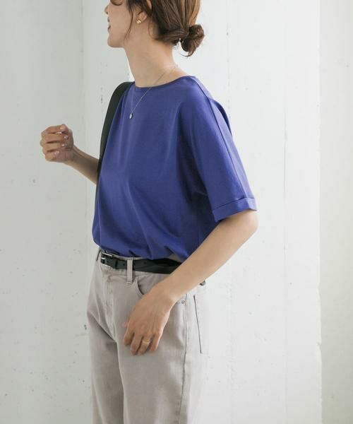 URBAN RESEARCH DOORS / アーバンリサーチ ドアーズ Tシャツ | 『UVカット/接触冷感 /マシンウォッシャブル』シルキーコットンロールスリーブプルオーバー | 詳細1