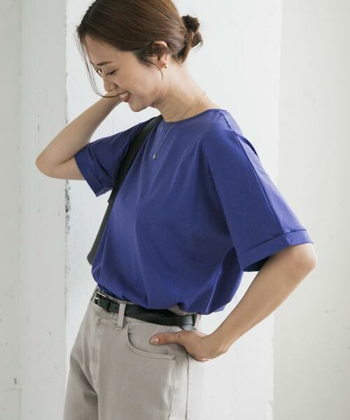 URBAN RESEARCH DOORS / アーバンリサーチ ドアーズ Tシャツ | 『UVカット/接触冷感 /マシンウォッシャブル』シルキーコットンロールスリーブプルオーバー | 詳細4