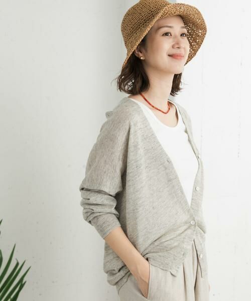 URBAN RESEARCH DOORS / アーバンリサーチ ドアーズ カーディガン・ボレロ | リネンVネックカーディガン | 詳細11