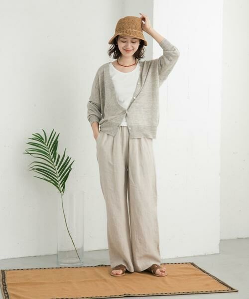 URBAN RESEARCH DOORS / アーバンリサーチ ドアーズ カーディガン・ボレロ | リネンVネックカーディガン | 詳細13