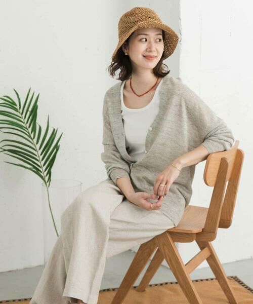 URBAN RESEARCH DOORS / アーバンリサーチ ドアーズ カーディガン・ボレロ | リネンVネックカーディガン | 詳細2