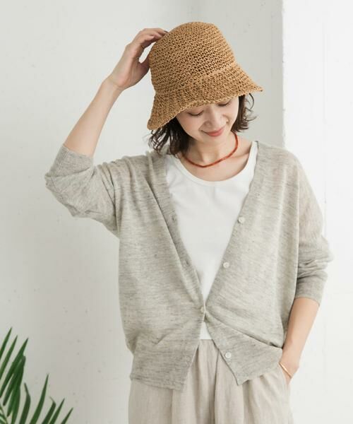 URBAN RESEARCH DOORS / アーバンリサーチ ドアーズ カーディガン・ボレロ | リネンVネックカーディガン | 詳細4