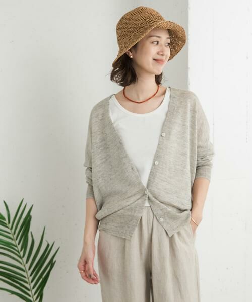 URBAN RESEARCH DOORS / アーバンリサーチ ドアーズ カーディガン・ボレロ | リネンVネックカーディガン | 詳細5