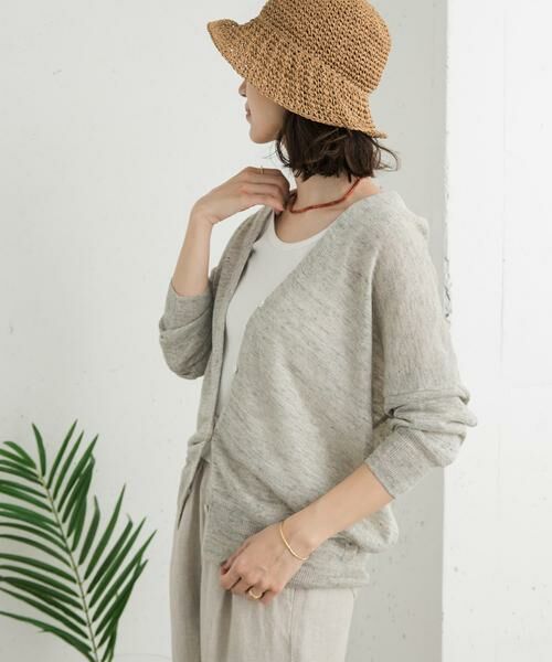 URBAN RESEARCH DOORS / アーバンリサーチ ドアーズ カーディガン・ボレロ | リネンVネックカーディガン | 詳細8