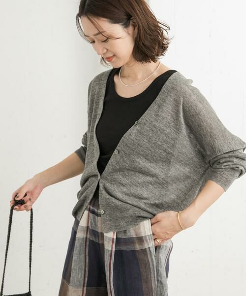 URBAN RESEARCH DOORS / アーバンリサーチ ドアーズ カーディガン・ボレロ | リネンVネックカーディガン | 詳細20