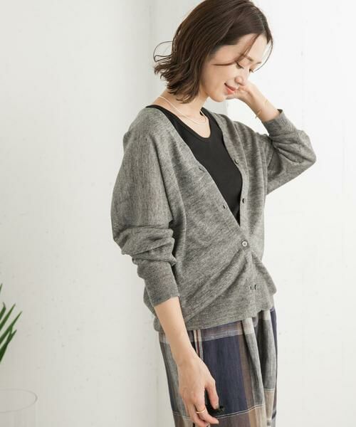 URBAN RESEARCH DOORS / アーバンリサーチ ドアーズ カーディガン・ボレロ | リネンVネックカーディガン | 詳細25