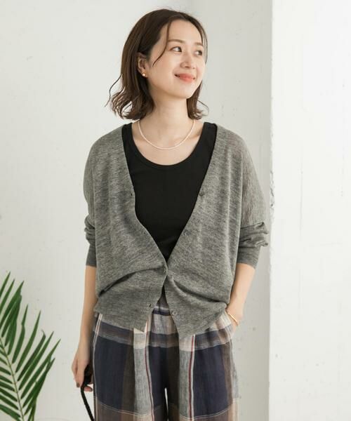URBAN RESEARCH DOORS / アーバンリサーチ ドアーズ カーディガン・ボレロ | リネンVネックカーディガン | 詳細27
