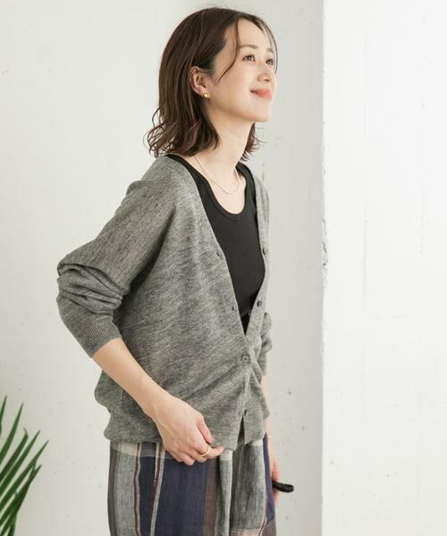 URBAN RESEARCH DOORS / アーバンリサーチ ドアーズ カーディガン・ボレロ | リネンVネックカーディガン | 詳細28