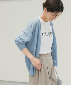 URBAN RESEARCH DOORS / アーバンリサーチ ドアーズ カーディガン・ボレロ | 『UR TECH ひやサラクール』リネン混Vネックショートカーディガン