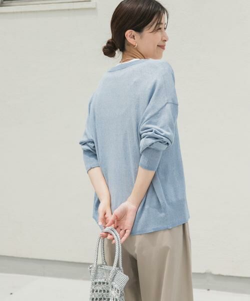 URBAN RESEARCH DOORS / アーバンリサーチ ドアーズ カーディガン・ボレロ | 『UR TECH ひやサラクール』リネン混Vネックショートカーディガン | 詳細6