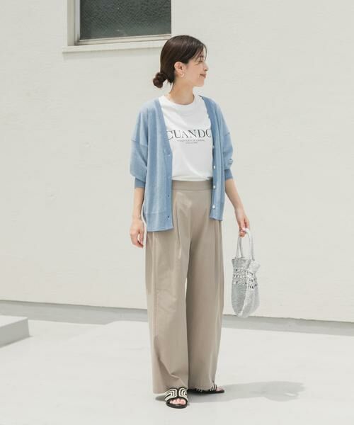 URBAN RESEARCH DOORS / アーバンリサーチ ドアーズ カーディガン・ボレロ | 『UR TECH ひやサラクール』リネン混Vネックショートカーディガン | 詳細8