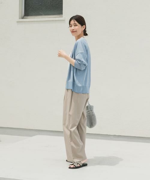 URBAN RESEARCH DOORS / アーバンリサーチ ドアーズ カーディガン・ボレロ | 『UR TECH ひやサラクール』リネン混Vネックショートカーディガン | 詳細9