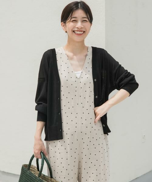 URBAN RESEARCH DOORS / アーバンリサーチ ドアーズ カーディガン・ボレロ | 『UR TECH ひやサラクール』リネン混Vネックショートカーディガン | 詳細19