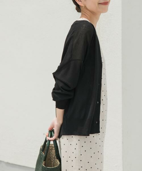 URBAN RESEARCH DOORS / アーバンリサーチ ドアーズ カーディガン・ボレロ | 『UR TECH ひやサラクール』リネン混Vネックショートカーディガン | 詳細22