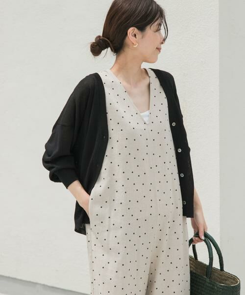 URBAN RESEARCH DOORS / アーバンリサーチ ドアーズ カーディガン・ボレロ | 『UR TECH ひやサラクール』リネン混Vネックショートカーディガン | 詳細23