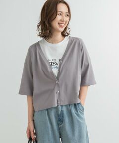 URBAN RESEARCH DOORS / アーバンリサーチ ドアーズ カーディガン・ボレロ | 『UR TECH ひやサラクール』コットンラグラン半袖カーディガン