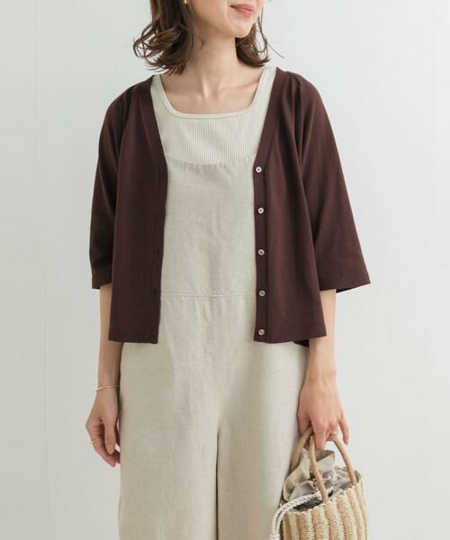 URBAN RESEARCH DOORS / アーバンリサーチ ドアーズ カーディガン・ボレロ | 『UR TECH ひやサラクール』コットンラグラン半袖カーディガン | 詳細1