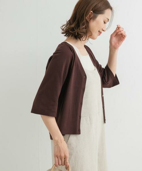 URBAN RESEARCH DOORS / アーバンリサーチ ドアーズ カーディガン・ボレロ | 『UR TECH ひやサラクール』コットンラグラン半袖カーディガン | 詳細5