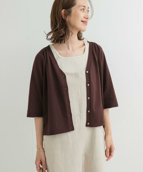 URBAN RESEARCH DOORS / アーバンリサーチ ドアーズ カーディガン・ボレロ | 『UR TECH ひやサラクール』コットンラグラン半袖カーディガン | 詳細6