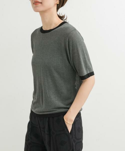 URBAN RESEARCH DOORS / アーバンリサーチ ドアーズ ニット・セーター | リンガー半袖ニットTシャツ | 詳細2