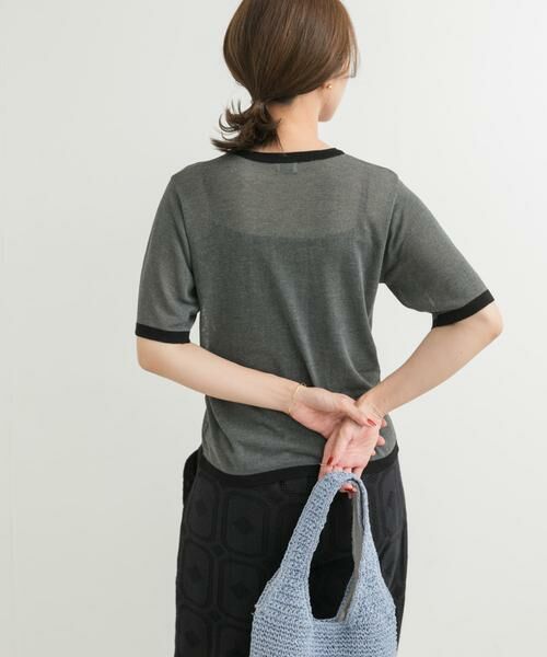 URBAN RESEARCH DOORS / アーバンリサーチ ドアーズ ニット・セーター | リンガー半袖ニットTシャツ | 詳細4