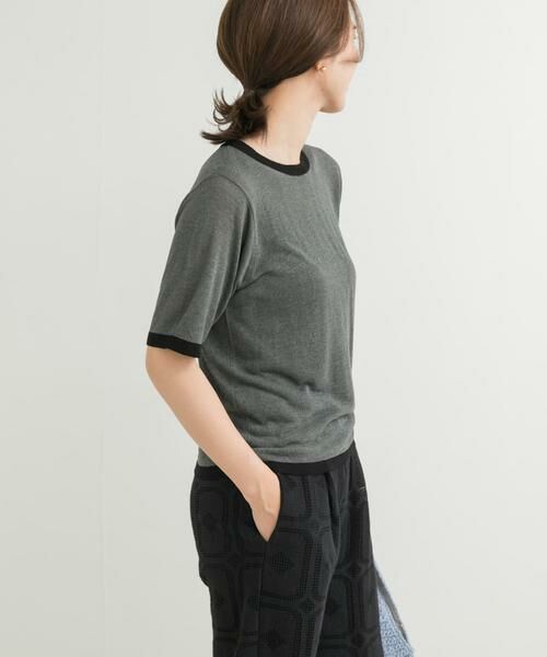 URBAN RESEARCH DOORS / アーバンリサーチ ドアーズ ニット・セーター | リンガー半袖ニットTシャツ | 詳細5