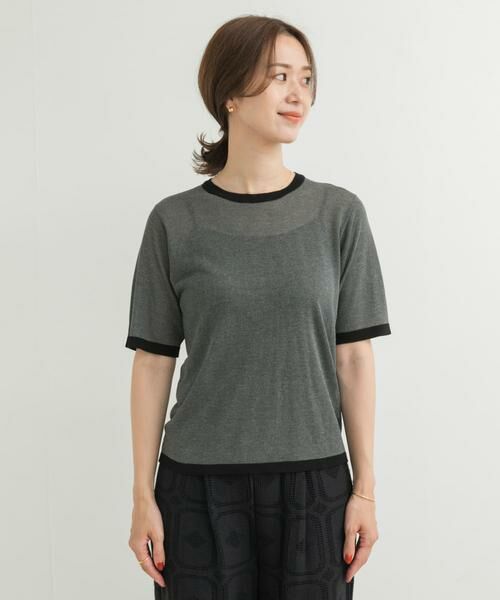 URBAN RESEARCH DOORS / アーバンリサーチ ドアーズ ニット・セーター | リンガー半袖ニットTシャツ | 詳細8