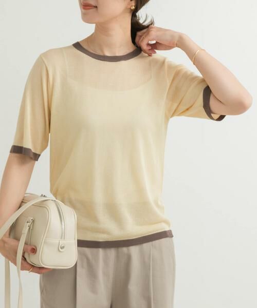 URBAN RESEARCH DOORS / アーバンリサーチ ドアーズ ニット・セーター | リンガー半袖ニットTシャツ | 詳細17