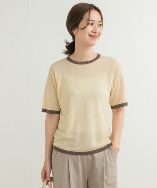 URBAN RESEARCH DOORS / アーバンリサーチ ドアーズ ニット・セーター | リンガー半袖ニットTシャツ | 詳細19