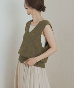 URBAN RESEARCH DOORS / アーバンリサーチ ドアーズ ベスト | コットンブークレ深Vベスト