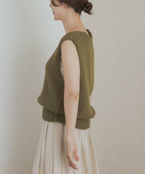 URBAN RESEARCH DOORS / アーバンリサーチ ドアーズ ベスト | コットンブークレ深Vベスト | 詳細1