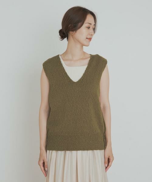 URBAN RESEARCH DOORS / アーバンリサーチ ドアーズ ベスト | コットンブークレ深Vベスト | 詳細8