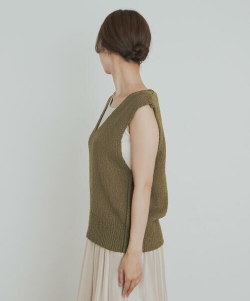 URBAN RESEARCH DOORS / アーバンリサーチ ドアーズ ベスト | コットンブークレ深Vベスト | 詳細9