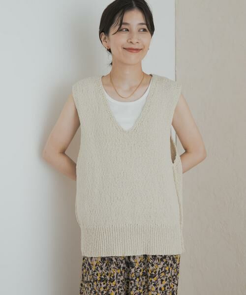 URBAN RESEARCH DOORS / アーバンリサーチ ドアーズ ベスト | コットンブークレ深Vベスト | 詳細19